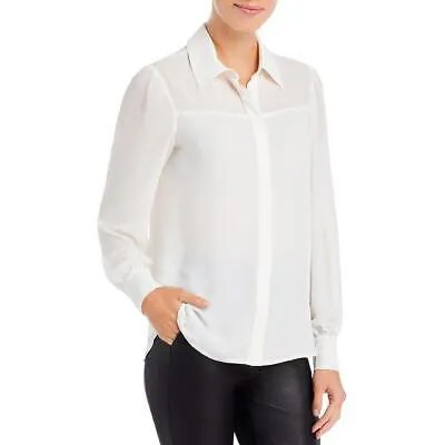 Женская белая прозрачная офисная рубашка T Tahari, топ на пуговицах, блузка XS BHFO 3600