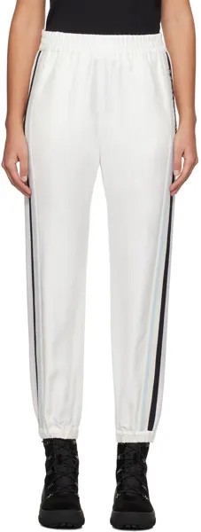 Белые брюки с полосками по бокам Moncler