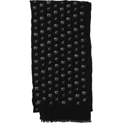 Мужской черный прямоугольный шарф Polo Ralph Lauren из хлопка с запахом O/S BHFO 3485