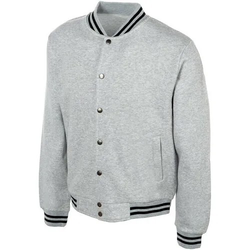 Бомбер US Basic Oxford, серый меланж, унисекс, размер XL