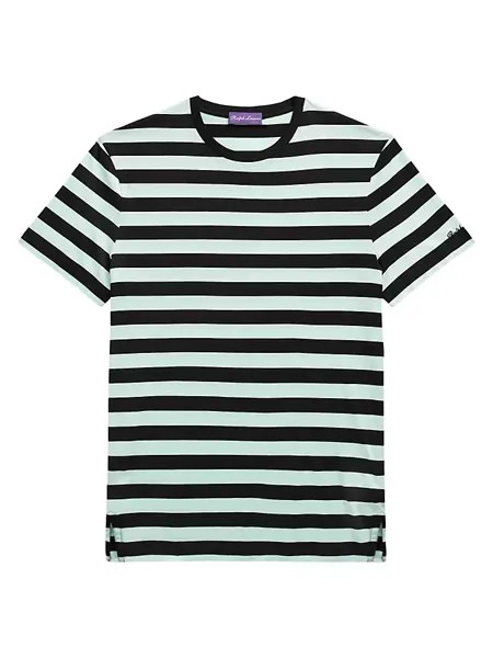 Полосатая хлопковая футболка с короткими рукавами Ralph Lauren Purple Label, мультиколор