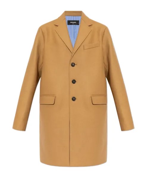 Шерстяное пальто Dsquared2, бежевый