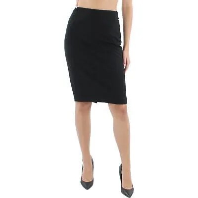 Женская черная трикотажная рабочая одежда длиной ниже колена DKNY, юбка-миди 4 BHFO 1603
