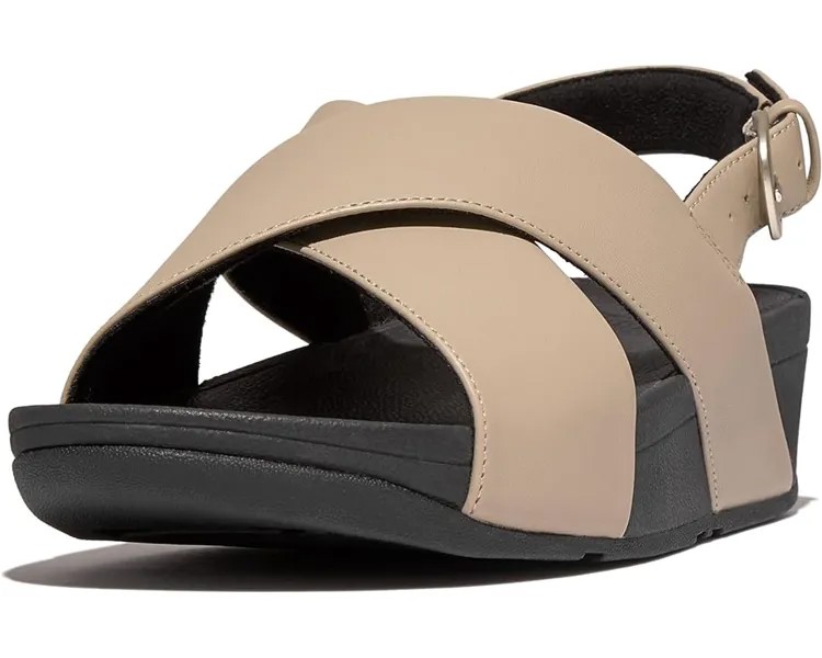 Сандалии FitFlop Lulu Cross-Back Strap Sandals - Leather, цвет Latte Beige