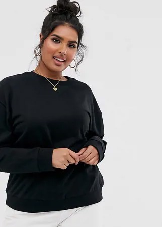 Черный свитшот из органического хлопка ASOS DESIGN Curve-Черный цвет