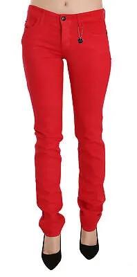 Джинсы CNC COSTUME NATIONAL Хлопчатобумажные красные джинсы скинни с заниженной талией s. W26 Рекомендуемая розничная цена 500 долларов США