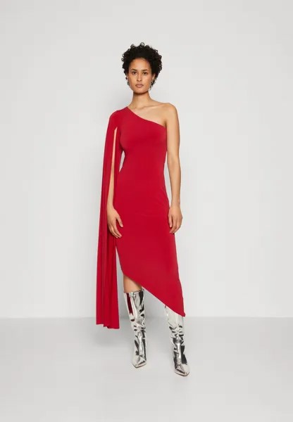 Платье из джерси Perdi One Sleeve Midi WAL G., цвет wine