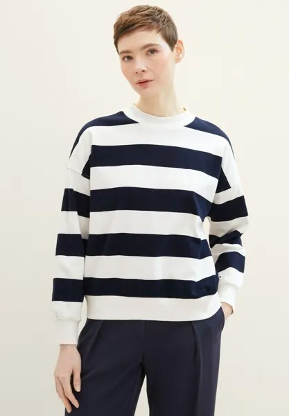 Толстовка TOM TAILOR DENIM, цвет navy white block stripe