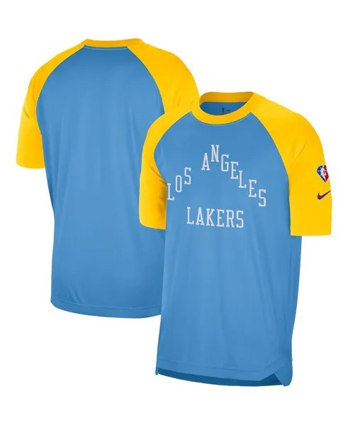 Мужская сине-золотая футболка los angeles lakers 2021/22 city edition pregame warm-up shooting футболка Nike, мульти