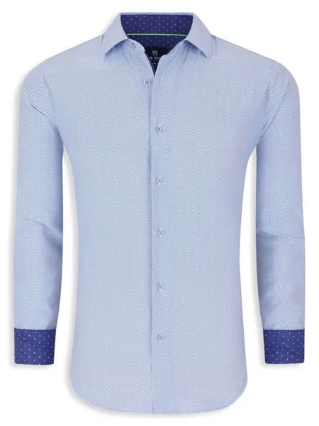 Рубашка на пуговицах приталенного кроя в горошек Tom Baine, цвет Blue Dot
