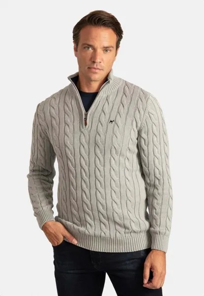 Свитер Hair Braid Pattern Half Zip Soft Touch Williot, цвет grey melange