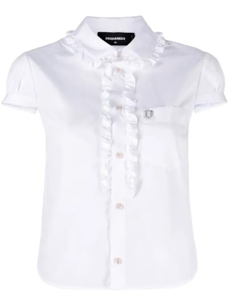 Dsquared2 рубашка с оборками, белый