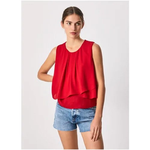 Блуза женская, Pepe Jeans London, артикул: PL304230, цвет: красный (264), размер: S