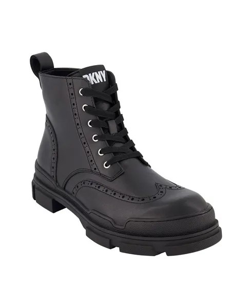 Мужские ботинки с крылышками на перфорированной резиновой подошве DKNY, черный