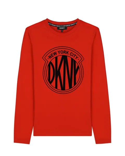 Красная толстовка с логотипом DKNY детская