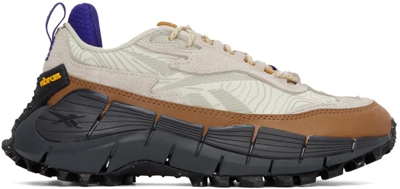 Кроссовки Off-White & Brown Zig Kinetica 2.5 Edge Reebok Classics