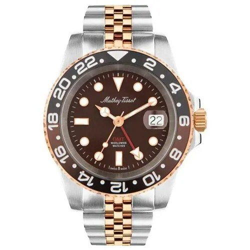 Наручные часы Mathey-Tissot GMT Швейцарские H903RNM, серебряный