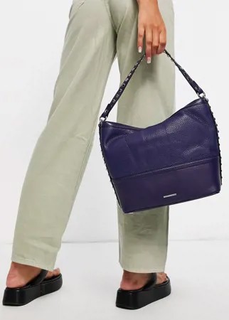 Темно-синяя сумка на плечо с ручкой сверху Rebecca Minkoff-Черный цвет