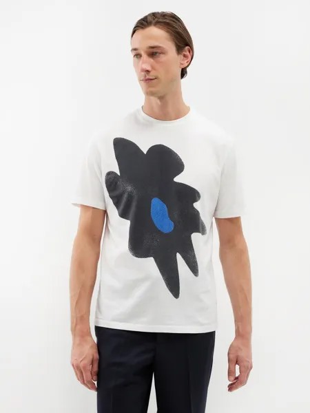 Футболка из органического хлопка с принтом big flower Paul Smith, белый