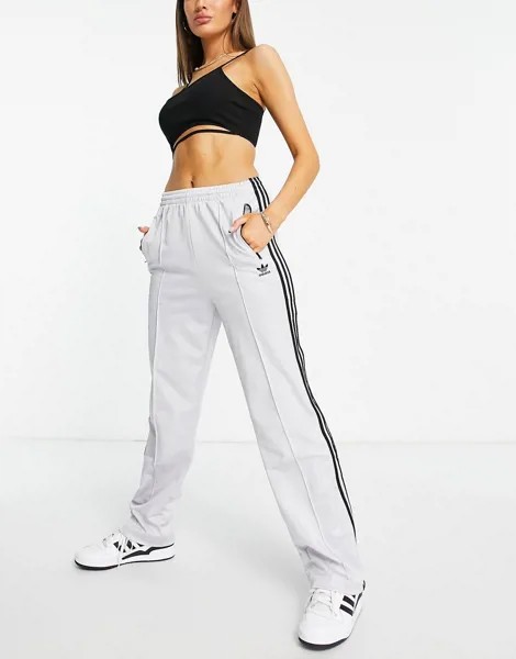 Серебристые спортивные штаны с глянцевым эффектом adidas Originals-Серебристый
