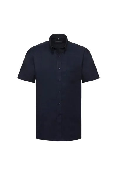 Легкая в уходе оксфордская рубашка с короткими рукавами Collection Collection Russell, темно-синий