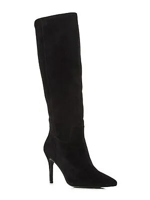 AQUA Женские черные кожаные ботинки Lenni с мягкой подкладкой и острым носком на шпильке, размер 6 м