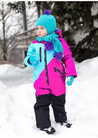 Комбинезон Nikastyle 8з2821 зимний (фуксия/бирюзовый, размер 104)