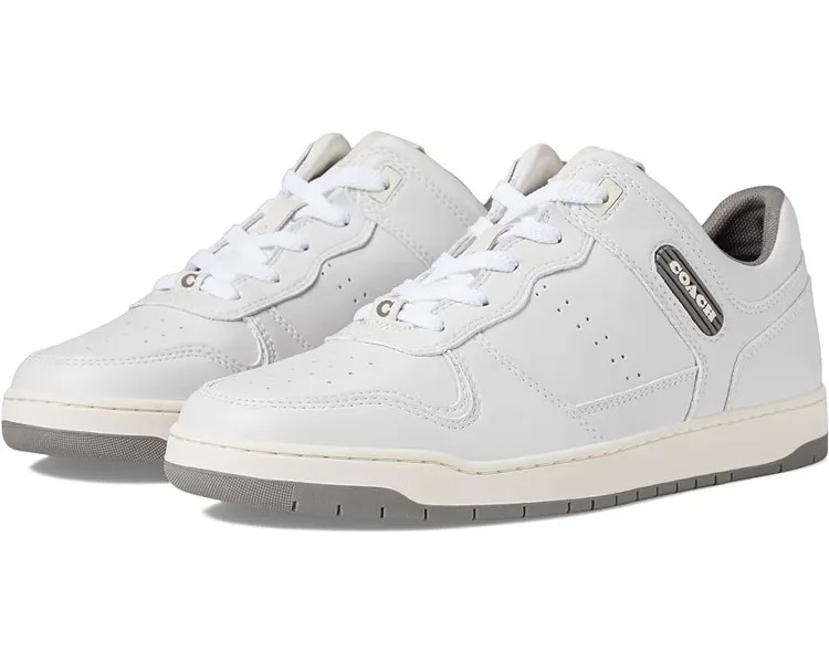 Кроссовки COACH C201 Leather Sneaker, цвет Optic White/Heather Grey