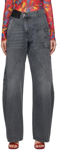 Серые перекрученные джинсы Jw Anderson, цвет Grey