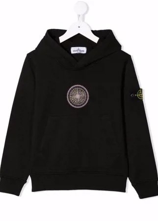 Stone Island Junior толстовка с капюшоном и логотипом