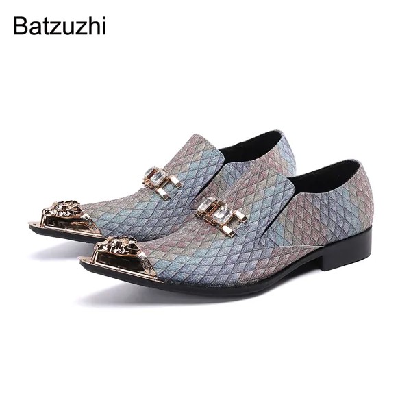 Batzuzhi 100% новые мужские туфли, женская кожаная классическая обувь, мужские слипоны для бизнеса вечерние НКИ и свадьбы, мужские туфли
