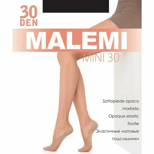 Подследники Malemi, 30 den, 4 пары, размер 36-40, черный, бежевый