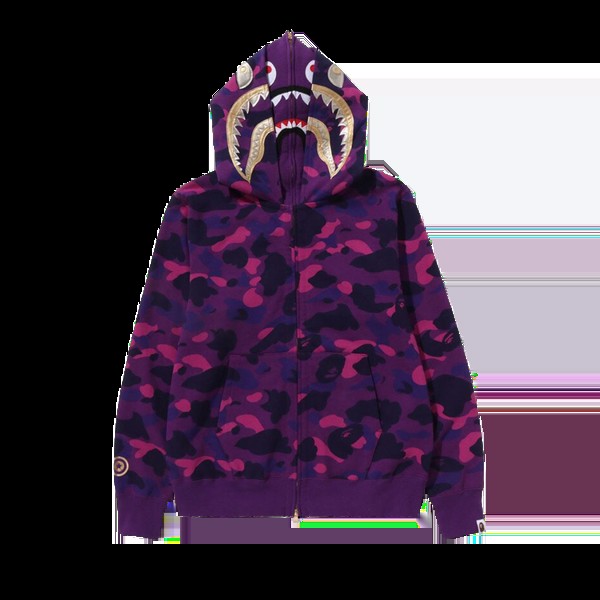 Худи BAPE Color Camo Double Shark Full Zip 'Purple', фиолетовый