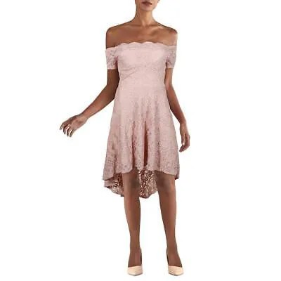 Женское розовое кружевное мини-платье City Studio для коктейлей и вечеринок для юниоров 5 BHFO 2365