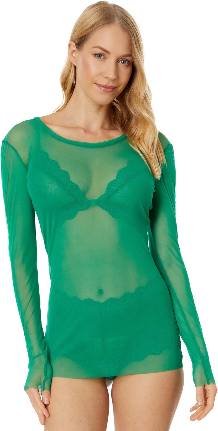 Топ Only Hearts Tulle Long Sleeve Crew Neck, цвет Lotto