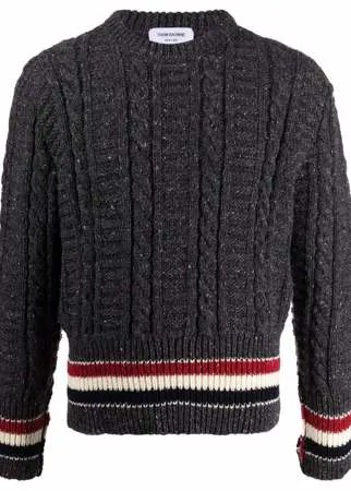 Thom Browne джемпер фактурной вязки с полосками RWB