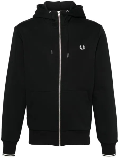 Fred Perry куртка на молнии с вышитым логотипом, черный