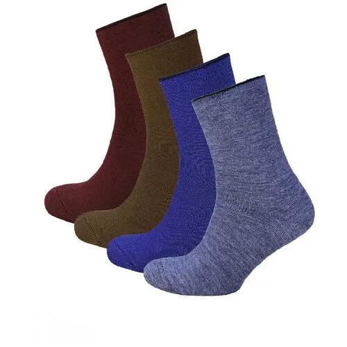 Носки STATUS 4 пары, размер 36-39, коричневый, синий