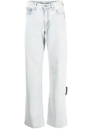 Off-White джинсы с нашивкой-логотипом