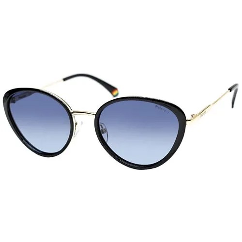 Солнцезащитные очки Polaroid PLD 6145/S, черный, голубой