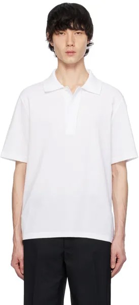 Белая футболка-поло с воротником-стойкой Lanvin