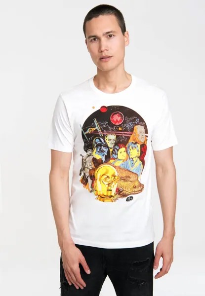 Футболка с принтом T-SHIRT STAR WARS LOGOSHIRT, цвет altweiss