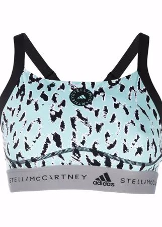 Adidas by Stella McCartney спортивный бюстгальтер с леопардовым принтом