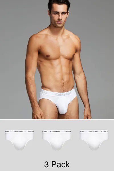 Комплект из 3 пар хипстеров из эластичного хлопка Calvin Klein, белый