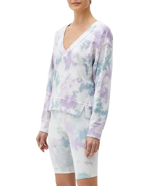 Толстовка Michael Stars Luna Wash Camila V-Neck Crop Sweatshirt, цвет Lavender Combo