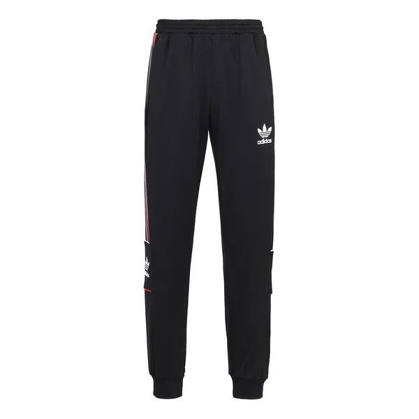 Спортивные штаны Men's adidas originals SS22 Manchester United Casual Stripe Printing Bundle Feet Sports Pants/Trousers/Joggers Black, мультиколор