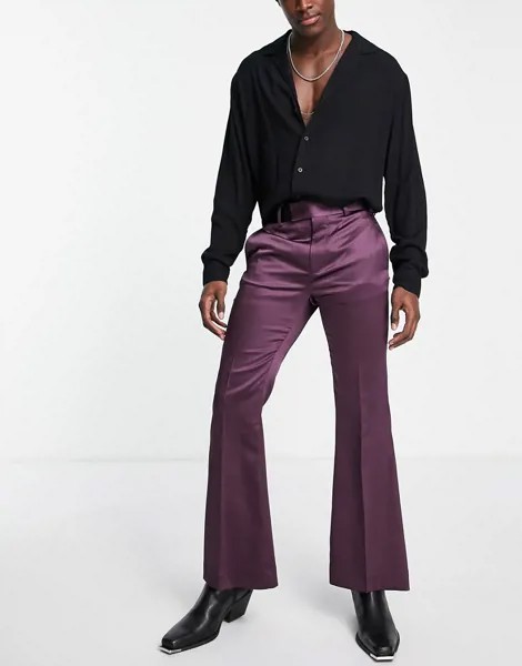 Фиолетовые расклешенные брюки Twisted Tailor-Фиолетовый цвет