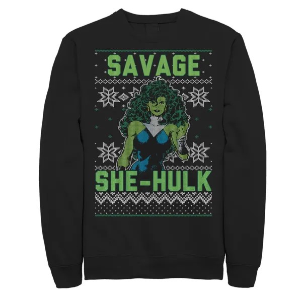 Мужской свитер с капюшоном Marvel She-Hulk Ugly Christmas Sweater Licensed Character