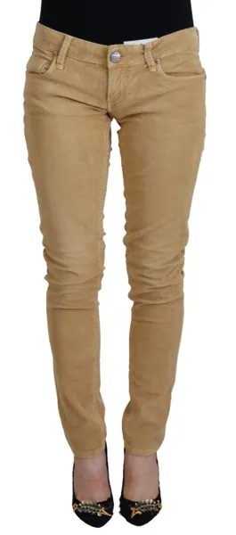 Джинсы ACHT Коричневые хлопковые вельветовые женские повседневные брюки с заниженной талией Tag s. W26 240 долларов США