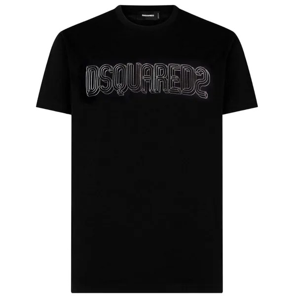 Черная футболка с логотипом бренда Cool Fit Dsquared2, черный